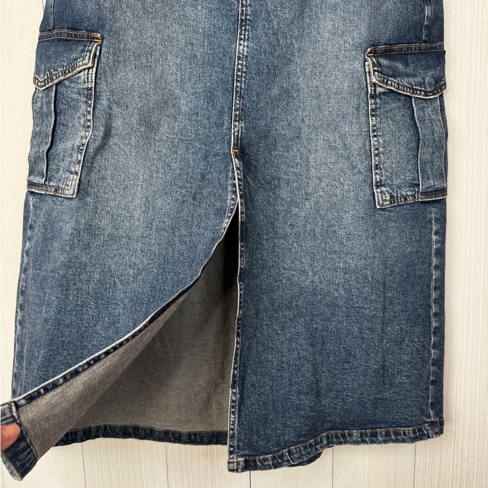GAP Denim Cargo Maxi Skirt 31/12 - Picture 4 of 9